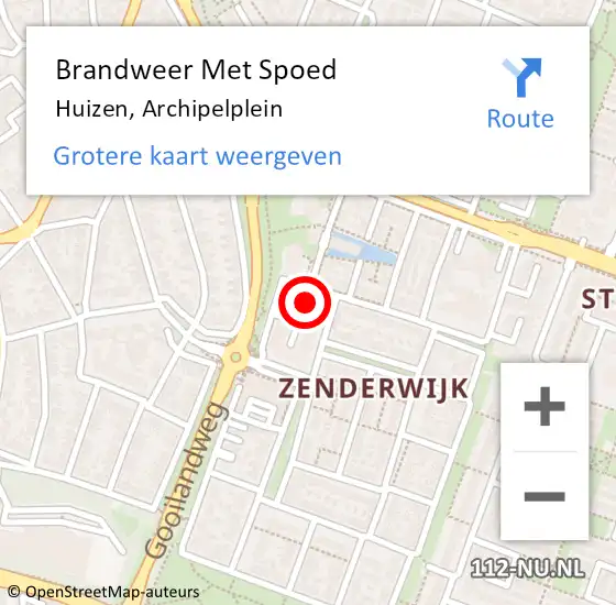 Locatie op kaart van de 112 melding: Brandweer Met Spoed Naar Huizen, Archipelplein op 7 april 2022 15:48