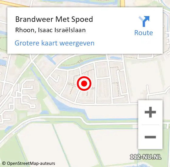 Locatie op kaart van de 112 melding: Brandweer Met Spoed Naar Rhoon, Isaac Israëlslaan op 7 april 2022 15:52