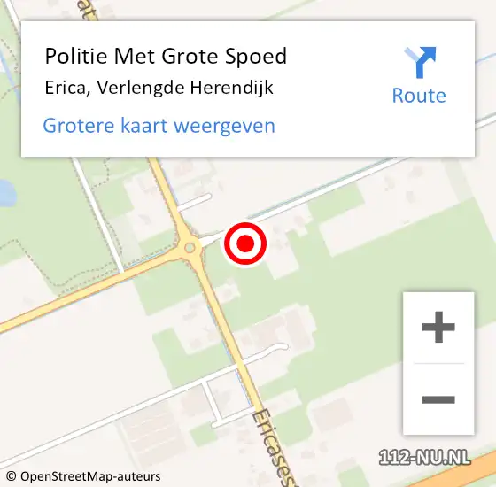 Locatie op kaart van de 112 melding: Politie Met Grote Spoed Naar Erica, Verlengde Herendijk op 7 april 2022 15:58