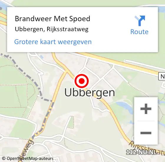 Locatie op kaart van de 112 melding: Brandweer Met Spoed Naar Ubbergen, Rijksstraatweg op 7 april 2022 16:08