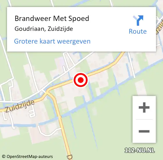 Locatie op kaart van de 112 melding: Brandweer Met Spoed Naar Goudriaan, Zuidzijde op 7 april 2022 16:10