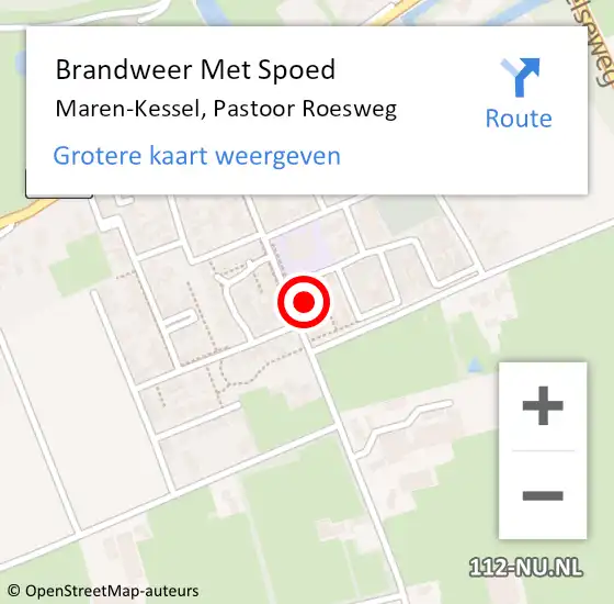 Locatie op kaart van de 112 melding: Brandweer Met Spoed Naar Maren-Kessel, Pastoor Roesweg op 7 april 2022 16:28