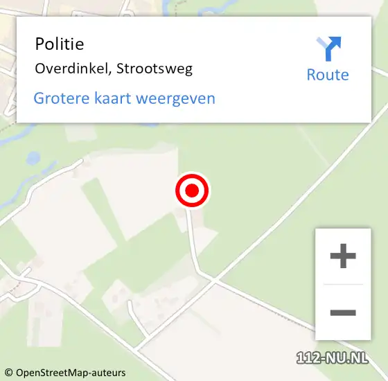 Locatie op kaart van de 112 melding: Politie Overdinkel, Strootsweg op 7 april 2022 16:40
