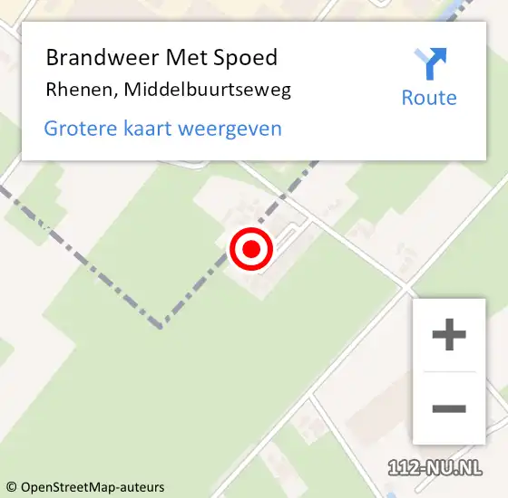 Locatie op kaart van de 112 melding: Brandweer Met Spoed Naar Rhenen, Middelbuurtseweg op 7 april 2022 17:27