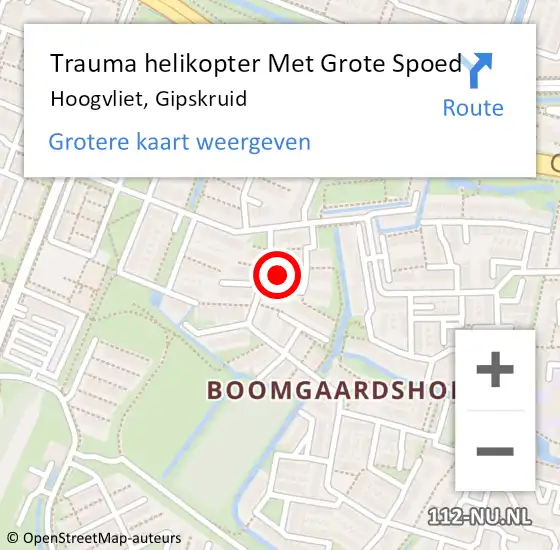 Locatie op kaart van de 112 melding: Trauma helikopter Met Grote Spoed Naar Hoogvliet, Gipskruid op 7 april 2022 17:37