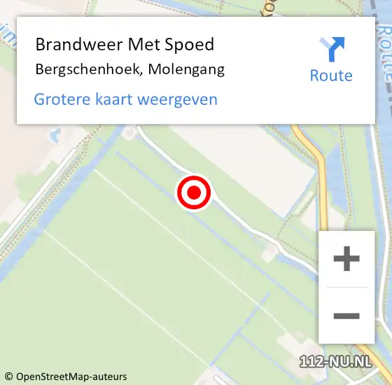 Locatie op kaart van de 112 melding: Brandweer Met Spoed Naar Bergschenhoek, Molengang op 7 april 2022 18:16