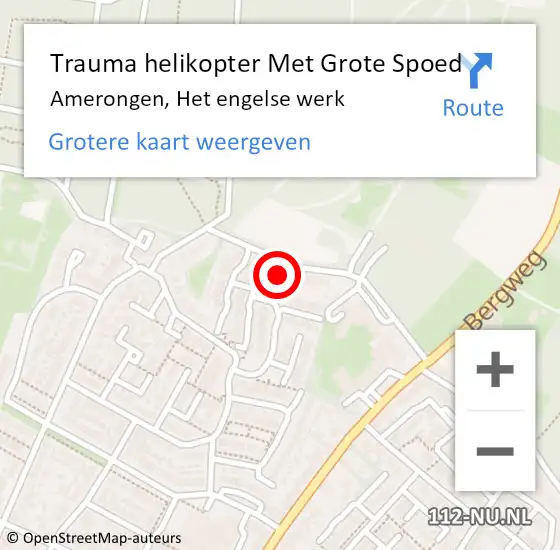 Locatie op kaart van de 112 melding: Trauma helikopter Met Grote Spoed Naar Amerongen, Het engelse werk op 7 april 2022 18:44