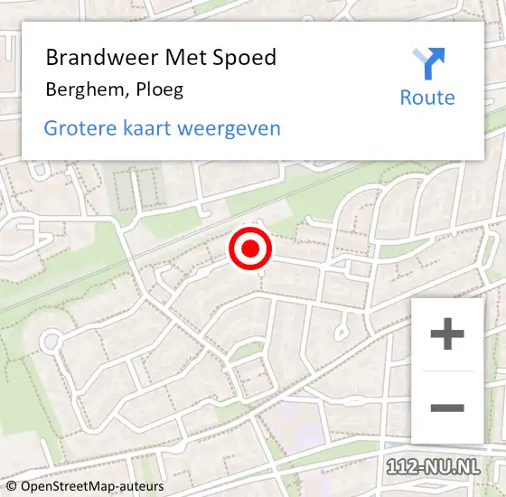 Locatie op kaart van de 112 melding: Brandweer Met Spoed Naar Berghem, Ploeg op 7 april 2022 19:02