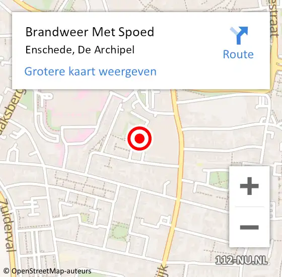 Locatie op kaart van de 112 melding: Brandweer Met Spoed Naar Enschede, De Archipel op 7 april 2022 19:06