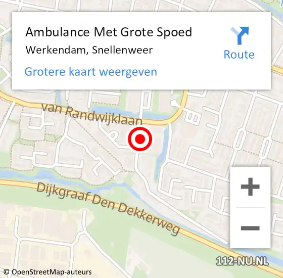 Locatie op kaart van de 112 melding: Ambulance Met Grote Spoed Naar Werkendam, Snellenweer op 7 april 2022 19:51