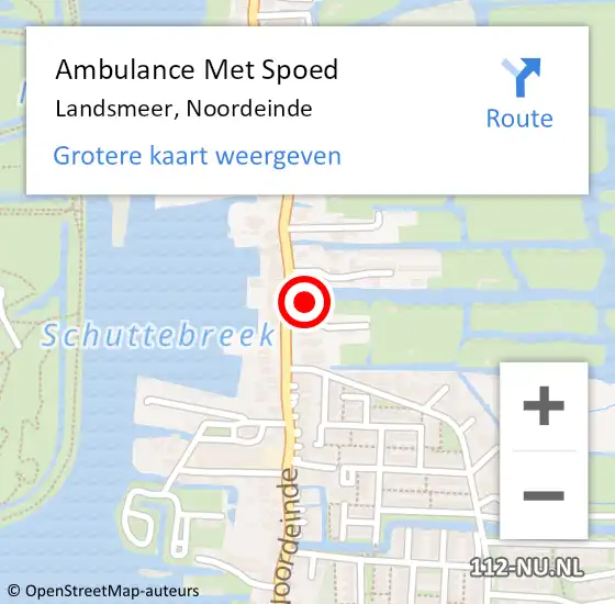 Locatie op kaart van de 112 melding: Ambulance Met Spoed Naar Landsmeer, Noordeinde op 7 april 2022 20:07