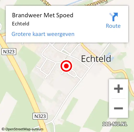 Locatie op kaart van de 112 melding: Brandweer Met Spoed Naar Echteld op 7 april 2022 20:11