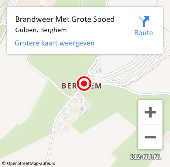 Locatie op kaart van de 112 melding: Brandweer Met Grote Spoed Naar Gulpen, Berghem op 7 april 2022 20:21