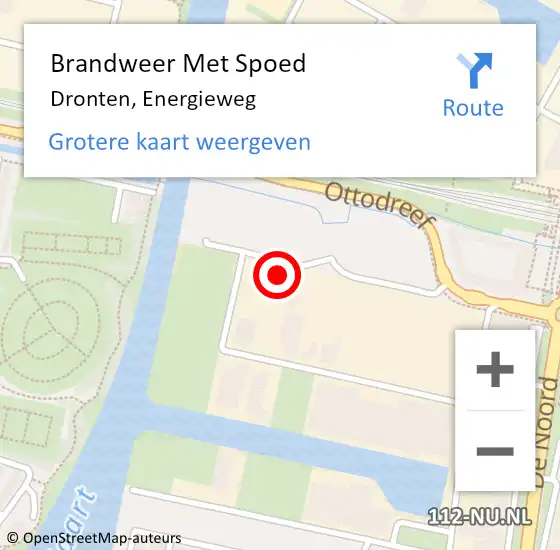 Locatie op kaart van de 112 melding: Brandweer Met Spoed Naar Dronten, Energieweg op 7 april 2022 20:24