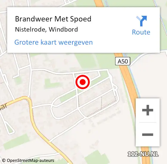 Locatie op kaart van de 112 melding: Brandweer Met Spoed Naar Nistelrode, Windbord op 7 april 2022 20:39