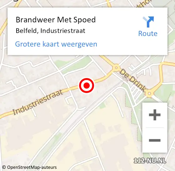 Locatie op kaart van de 112 melding: Brandweer Met Spoed Naar Belfeld, Industriestraat op 7 april 2022 21:12