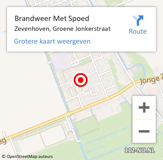 Locatie op kaart van de 112 melding: Brandweer Met Spoed Naar Zevenhoven, Groene Jonkerstraat op 7 april 2022 21:12