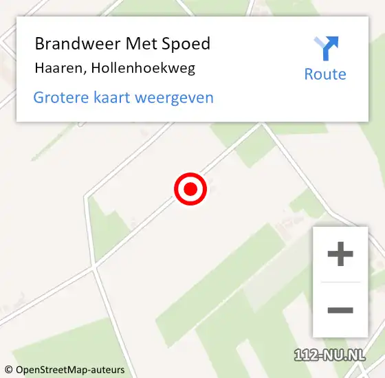 Locatie op kaart van de 112 melding: Brandweer Met Spoed Naar Haaren, Hollenhoekweg op 7 april 2022 21:12