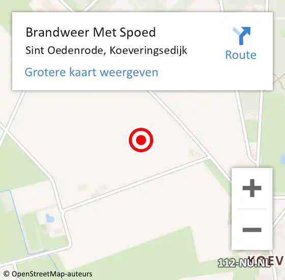 Locatie op kaart van de 112 melding: Brandweer Met Spoed Naar Sint Oedenrode, Koeveringsedijk op 7 april 2022 21:31