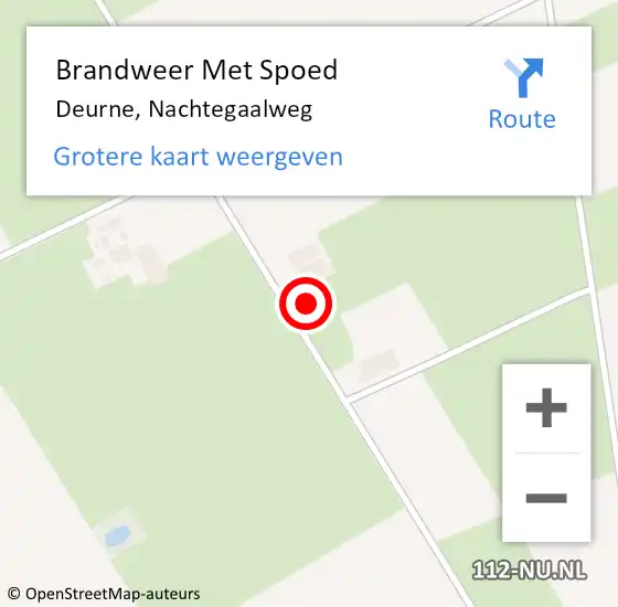 Locatie op kaart van de 112 melding: Brandweer Met Spoed Naar Deurne, Nachtegaalweg op 7 april 2022 21:34