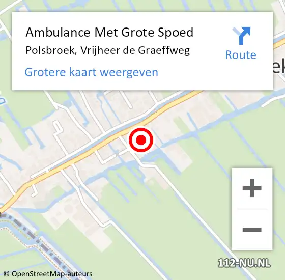 Locatie op kaart van de 112 melding: Ambulance Met Grote Spoed Naar Polsbroek, Vrijheer de Graeffweg op 7 april 2022 21:59