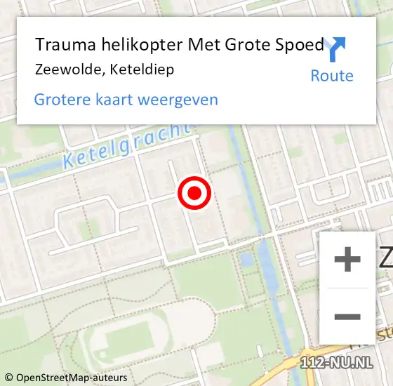 Locatie op kaart van de 112 melding: Trauma helikopter Met Grote Spoed Naar Zeewolde, Keteldiep op 7 april 2022 22:26