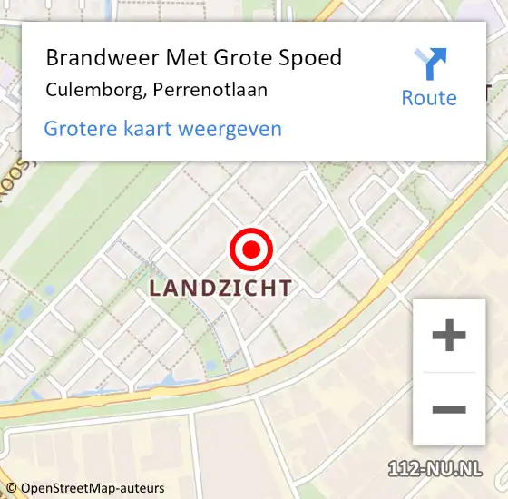 Locatie op kaart van de 112 melding: Brandweer Met Grote Spoed Naar Culemborg, Perrenotlaan op 7 april 2022 22:41