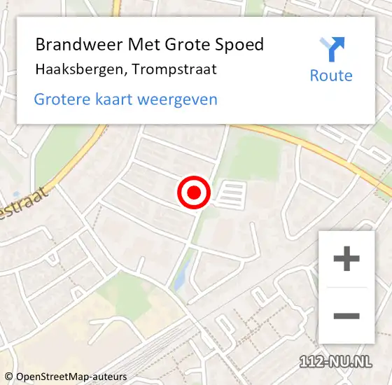 Locatie op kaart van de 112 melding: Brandweer Met Grote Spoed Naar Haaksbergen, Trompstraat op 7 april 2022 22:44