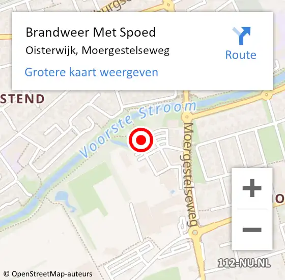 Locatie op kaart van de 112 melding: Brandweer Met Spoed Naar Oisterwijk, Moergestelseweg op 7 april 2022 22:49