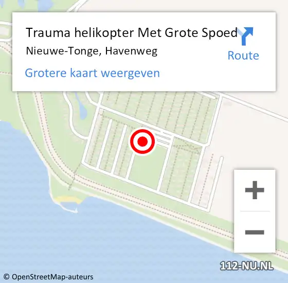 Locatie op kaart van de 112 melding: Trauma helikopter Met Grote Spoed Naar Nieuwe-Tonge, Havenweg op 7 april 2022 23:12