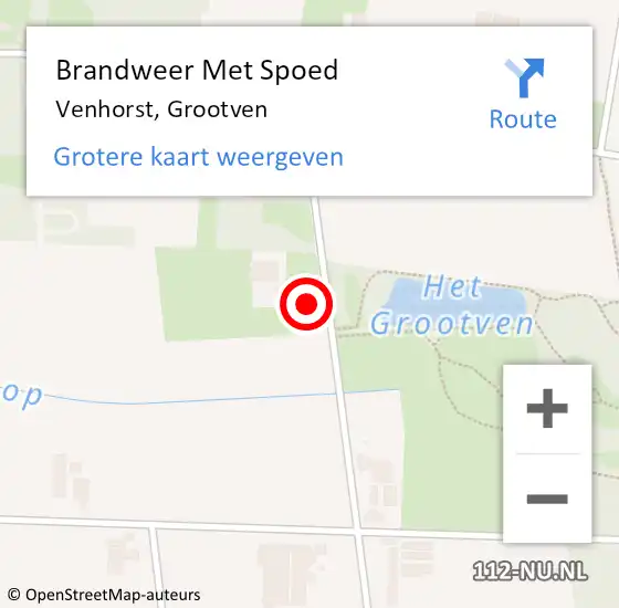 Locatie op kaart van de 112 melding: Brandweer Met Spoed Naar Venhorst, Grootven op 7 april 2022 23:20