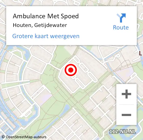 Locatie op kaart van de 112 melding: Ambulance Met Spoed Naar Houten, Getijdewater op 13 juli 2014 18:17