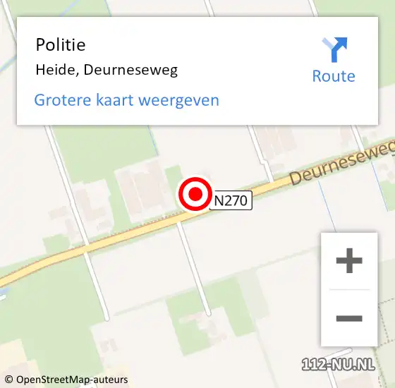 Locatie op kaart van de 112 melding: Politie Heide, Deurneseweg op 7 april 2022 23:40