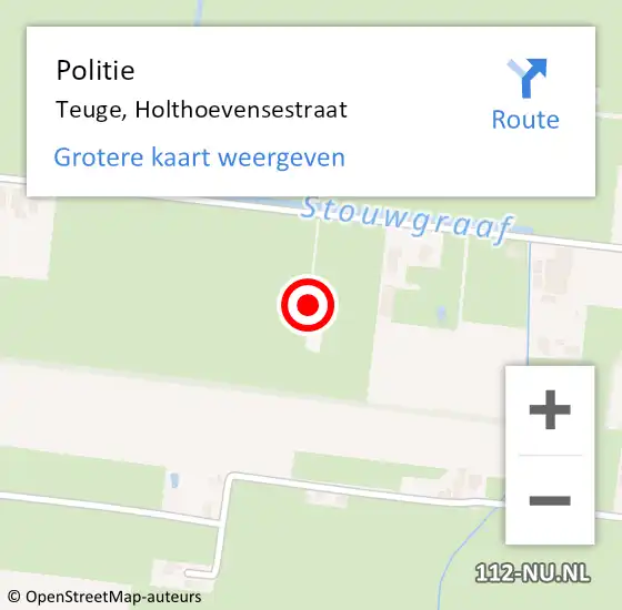 Locatie op kaart van de 112 melding: Politie Teuge, Holthoevensestraat op 7 april 2022 23:53