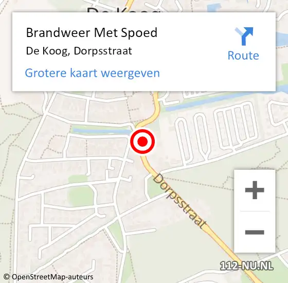 Locatie op kaart van de 112 melding: Brandweer Met Spoed Naar De Koog, Dorpsstraat op 8 april 2022 01:06