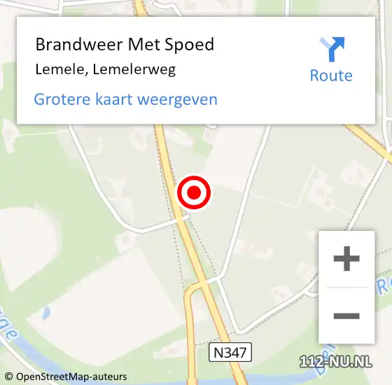 Locatie op kaart van de 112 melding: Brandweer Met Spoed Naar Lemele, Lemelerweg op 8 april 2022 01:13