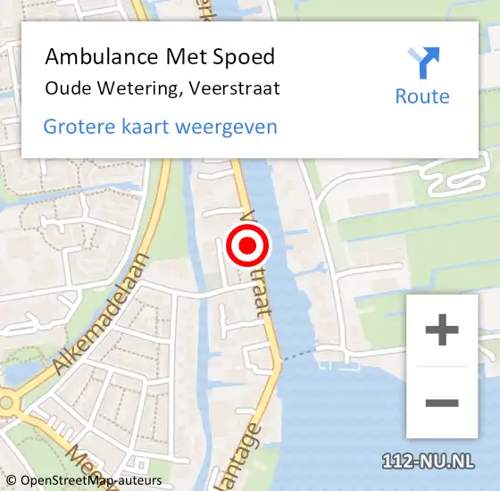 Locatie op kaart van de 112 melding: Ambulance Met Spoed Naar Oude Wetering, Veerstraat op 8 april 2022 03:23