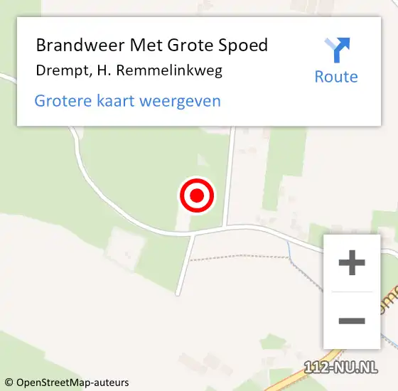 Locatie op kaart van de 112 melding: Brandweer Met Grote Spoed Naar Drempt, H. Remmelinkweg op 8 april 2022 04:22