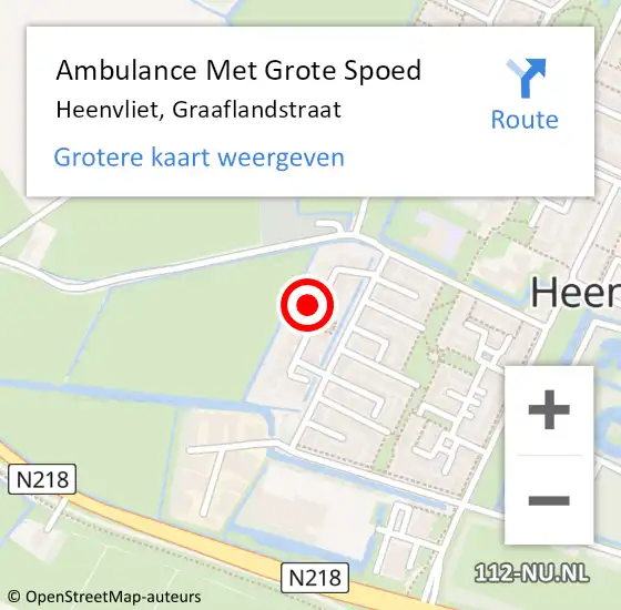 Locatie op kaart van de 112 melding: Ambulance Met Grote Spoed Naar Heenvliet, Graaflandstraat op 8 april 2022 07:35