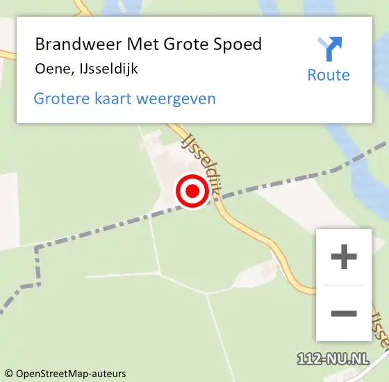 Locatie op kaart van de 112 melding: Brandweer Met Grote Spoed Naar Oene, IJsseldijk op 13 juli 2014 18:47