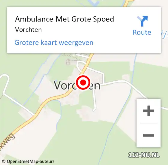Locatie op kaart van de 112 melding: Ambulance Met Grote Spoed Naar Vorchten op 8 april 2022 09:45