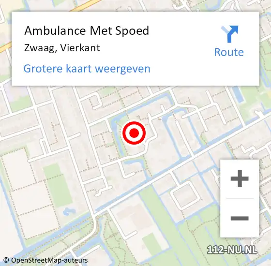 Locatie op kaart van de 112 melding: Ambulance Met Spoed Naar Zwaag, Vierkant op 8 april 2022 10:25