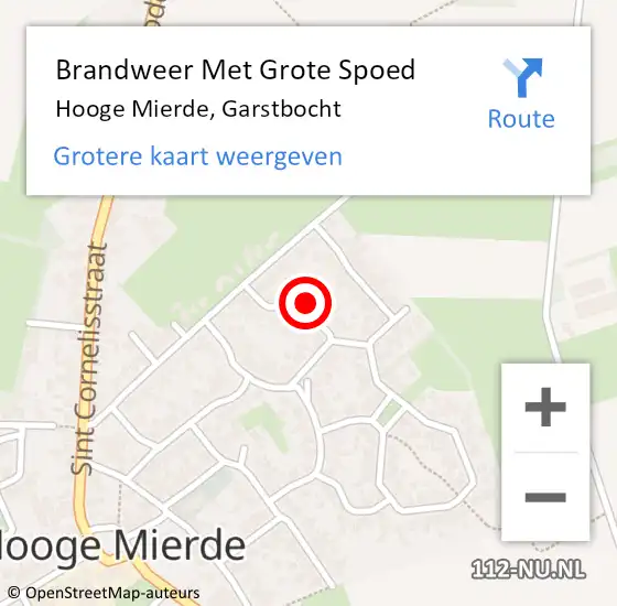 Locatie op kaart van de 112 melding: Brandweer Met Grote Spoed Naar Hooge Mierde, Garstbocht op 8 april 2022 10:31