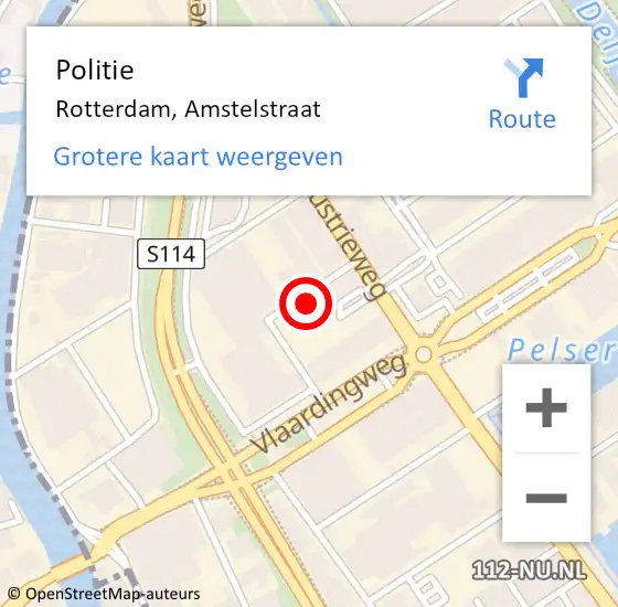 Locatie op kaart van de 112 melding: Politie Rozenburg, Amstelstraat op 8 april 2022 10:44