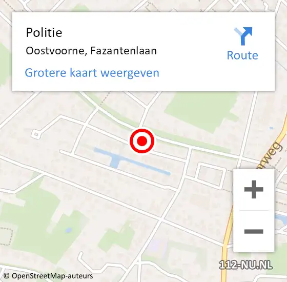 Locatie op kaart van de 112 melding: Politie Oostvoorne, Fazantenlaan op 8 april 2022 10:57