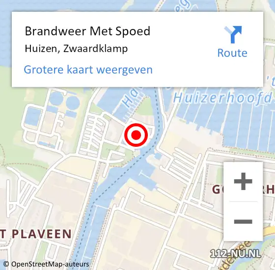 Locatie op kaart van de 112 melding: Brandweer Met Spoed Naar Huizen, Zwaardklamp op 8 april 2022 11:23