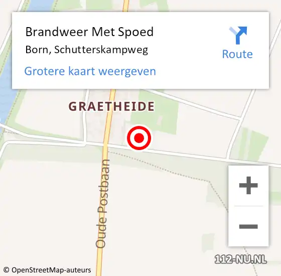 Locatie op kaart van de 112 melding: Brandweer Met Spoed Naar Born, Schutterskampweg op 8 april 2022 11:26