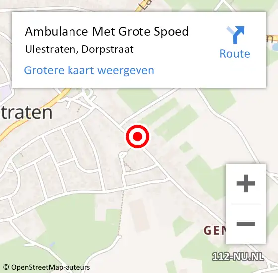 Locatie op kaart van de 112 melding: Ambulance Met Grote Spoed Naar Ulestraten, Dorpstraat op 13 juli 2014 19:20