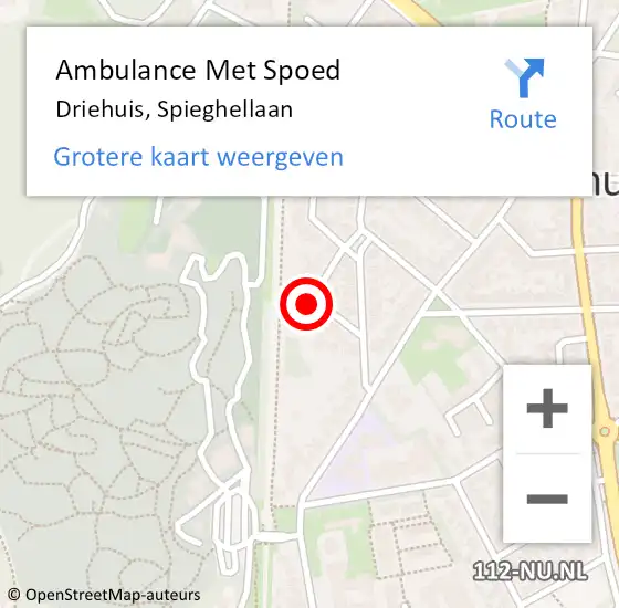 Locatie op kaart van de 112 melding: Ambulance Met Spoed Naar Driehuis, Spieghellaan op 8 april 2022 12:56