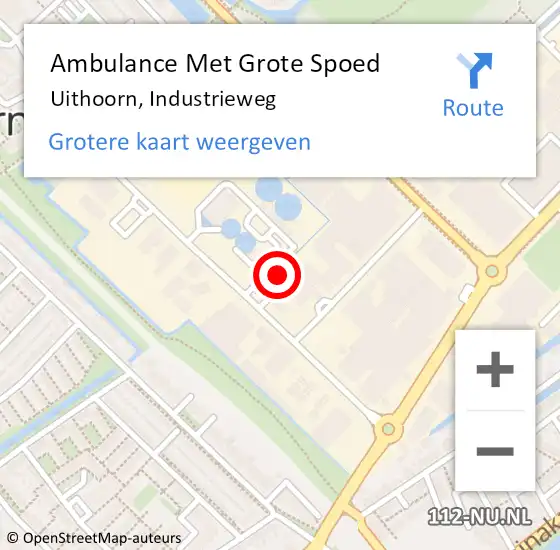 Locatie op kaart van de 112 melding: Ambulance Met Grote Spoed Naar Uithoorn, Industrieweg op 8 april 2022 14:19